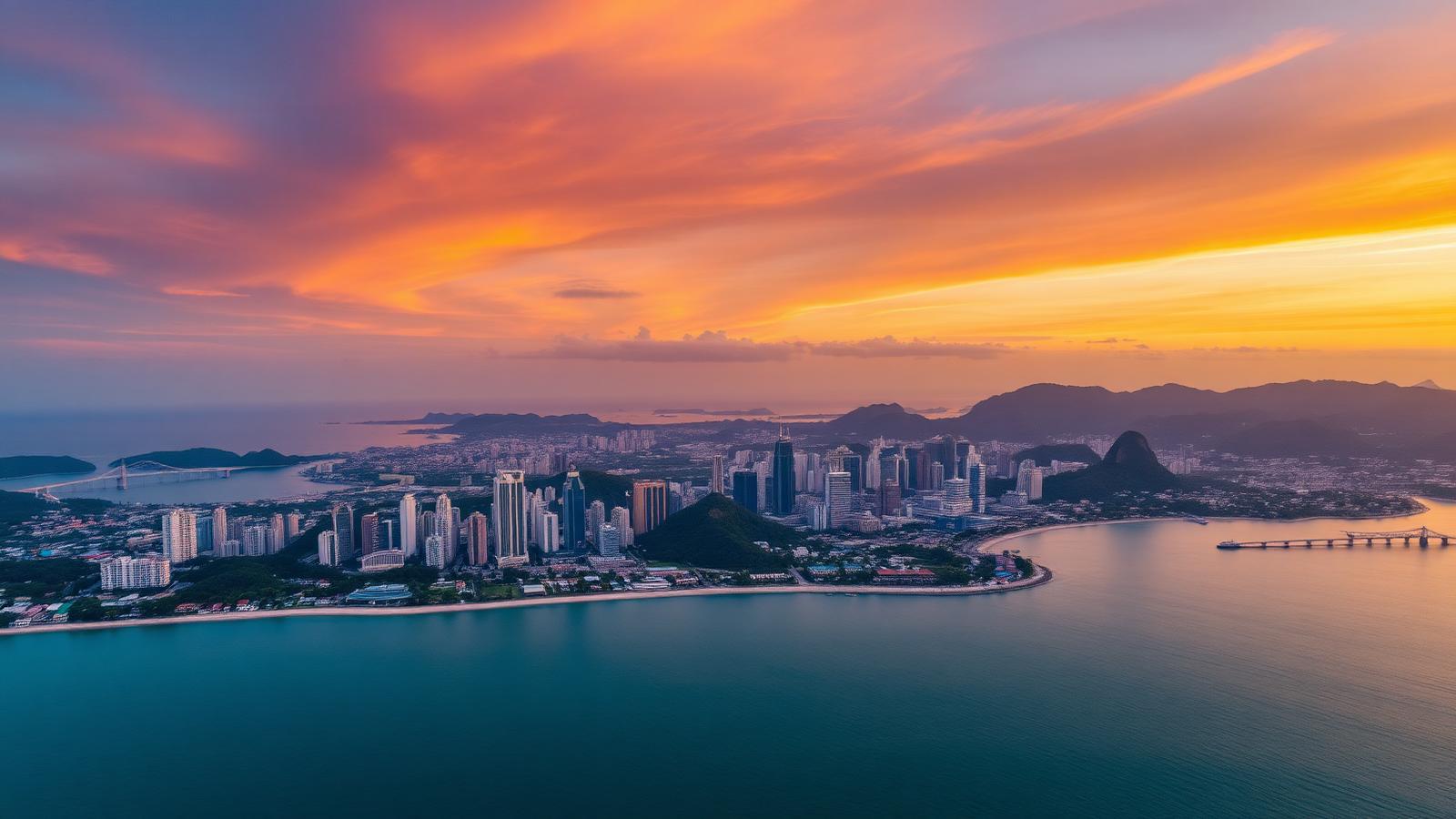 Cebu skyline at sunset